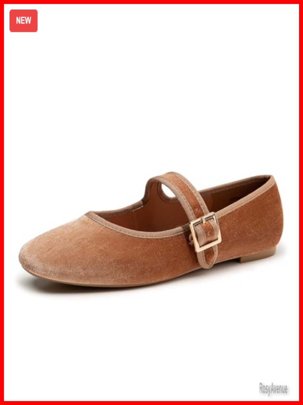 Women's Velvet Mary Jane Ballet Flats Comfortable Dress Shoes